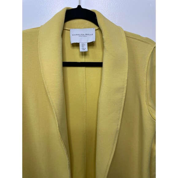 Carolina Belle Montreal Yellow Open Front Longline Knit Cardigan Sweater S - Picture 2 of 14